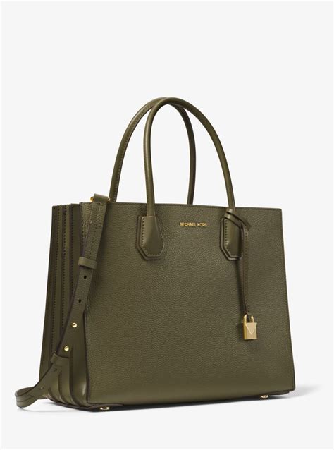 michael kors pebble leather tote with pockets green|Michael Kors mercer extra small.